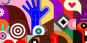 Mosaïque évocatrice des médias sociaux